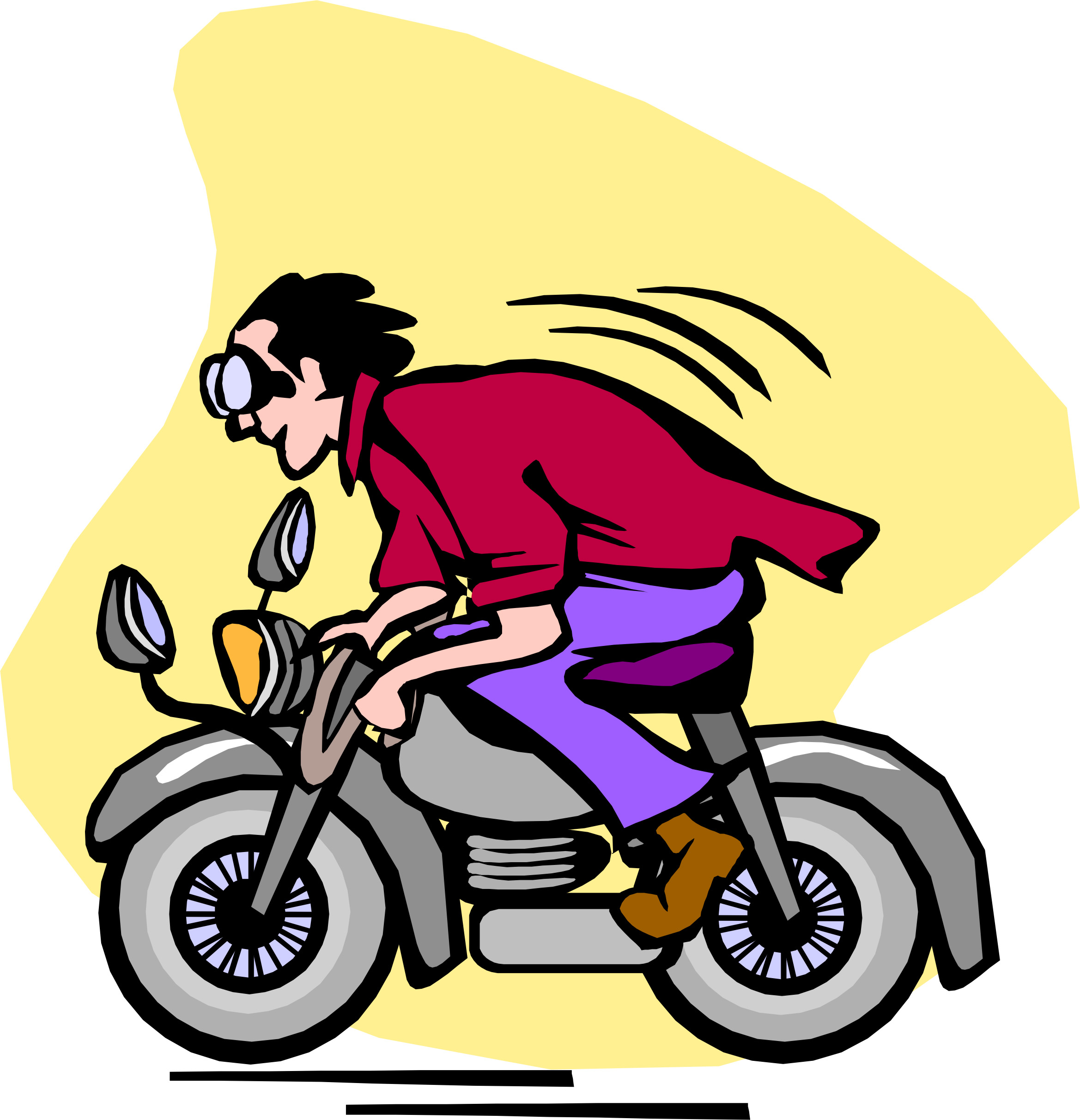 Gambar Kartun Naik Sepeda Motor Wallpaper